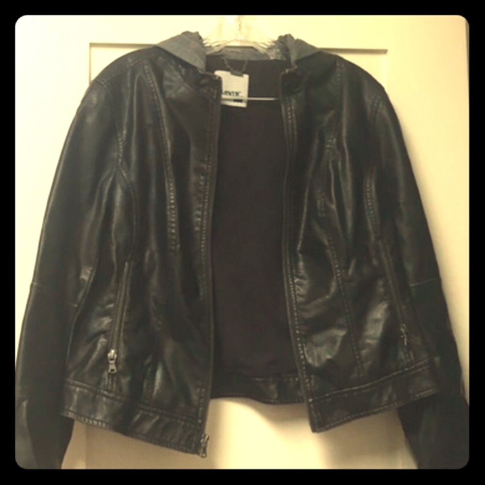 LAST CHANCE SALE!!! brown hooded leather jacket